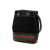 Gucci B Gucci Black Suede Leather Mini and Patent Web Ophidia Bucket Bag Italy