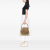 Gucci B Gucci Brown Beige with White Canvas Fabric GG Bamboo Diana Satchel Italy
