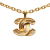 Chanel AB Chanel Gold Gold Plated Metal Quilted CC Pendant Necklace France