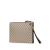 Gucci B Gucci Brown Beige Coated Canvas Fabric GG Supreme Web Butterfly Clutch Italy