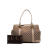 Gucci B Gucci Brown Beige with White Canvas Fabric GG Miss GG Tote Italy