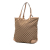Gucci B Gucci Brown Beige Canvas Fabric GG Craft Tote Italy