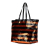 Prada B Prada Orange with Black Satin Fabric Sequin Stripes Tote Italy