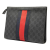 Gucci B Gucci Black Coated Canvas Fabric GG Supreme Web Clutch Italy