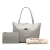 Ferragamo AB Ferragamo Gray Light Gray Calf Leather Gancio Tote Italy