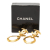 Chanel AB Chanel Gold Gold Plated Metal CC Teardrop Dangle Hoop Clip On Earrings France