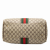 Gucci B Gucci Brown Coated Canvas Fabric GG Supreme Web Boston Bag Italy