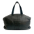 Bottega Veneta AB Bottega Veneta Black Calf Leather Intrecciato Trimmed Duffle Bag Italy