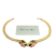 Christian Dior AB Dior Gold Gold Plated Metal Rhinestone and Enamel Ribbon Motif Choker Necklace Germany