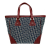 Christian Dior AB Dior Blue Navy with Red Dark Red Canvas Fabric Diorissimo Trotter Zip Tote France