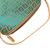 Fendi AB Fendi Brown Beige with Blue Turquoise Canvas Fabric Zucchino Barrel Pochette Italy