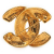 Chanel B Chanel Gold Gold Plated Metal CC Quilted Brooch France