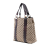 Gucci AB Gucci Brown Beige Canvas Fabric Large GG Bamboo Libeccio Tote Italy