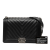 Chanel AB Chanel Black Lambskin Leather Leather Medium Chevron Lambskin Boy Flap Italy