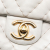 Chanel B Chanel White Calf Leather Jumbo Chevron skin Surpique Flap Italy