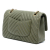 Chanel Green Olive Green Lambskin Leather Leather Medium Classic Chevron Lambskin Double Flap France