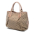 Gucci B Gucci Brown Beige with Pink Canvas Fabric Large GG Scarlett Tote Italy