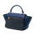 Celine B Celine Black with Blue Calf Leather Small Bicolor skin and Suede Trapeze Satchel Italy