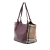 Burberry B Burberry Red Burgundy Calf Leather Small and House Check Canvas Canterbury Tote Italy