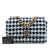 Chanel AB Chanel Blue Navy with White Tweed Fabric Large Houndstooth 19 Flap Italy