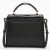 Saint Laurent Cassandre Mini Leather Moc Croc Top-handle Handbag Black