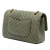 Chanel Classic Double Flap Medium Lambskin Leather Chevron Shoulder Bag Green