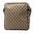 Gucci B Gucci Brown Beige Coated Canvas Fabric GG Supreme Crossbody Italy
