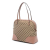 Gucci B Gucci Brown Beige Canvas Fabric Medium GG Bree Dome Tote Italy