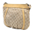 Gucci B Gucci Brown Light Beige Canvas Fabric GG Abbey D Ring Crossbody Italy
