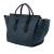 Celine B Celine Blue Navy with Black Calf Leather Medium Bicolor Embossed skin Tie Knot Tote Italy