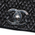 Chanel B Chanel Black Lambskin Leather Leather CC Quilted Astrakhan Single Flap Italy
