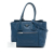 Prada B Prada Blue Calf Leather Vitello Daino Front Pocket Open Convertible Tote Italy