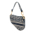 Christian Dior B Dior Blue Canvas Fabric Oblique Embroidered Saddle Bag Italy