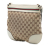 Gucci AB Gucci Brown Beige with White Canvas Fabric GG Web Mayfair Crossbody Italy