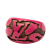 Louis Vuitton B Louis Vuitton Pink with Brown Wood Natural Material Lacquered Leomonogram Ring S France