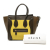 Celine B Celine Yellow with Brown Dark Khaki Calf Leather Micro Tricolor Luggage Tote Italy