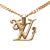 Louis Vuitton AB Louis Vuitton Gold Gold Plated Metal Nigo Squared Logo Pendant Necklace Italy