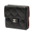 Chanel AB Chanel Black Lambskin Leather Leather CC Quilted Lambskin Compact Double Sided Flap Wallet France