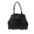Bottega Veneta AB Bottega Veneta Black with Blue Nappa Leather Leather Intrecciato Trimmed Nappa Satchel Italy