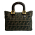 Fendi B Fendi Brown Canvas Fabric Small Zucca Twins Tote Italy