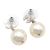 Chanel AB Chanel Silver Silver Plated Metal CC Crystal Faux Pearl Drop Push Back Earrings France