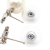 Chanel AB Chanel Silver Silver Plated Metal CC Crystal Faux Pearl Drop Push Back Earrings France