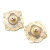 Chanel B Chanel Gold Gold Plated Metal Enamel Maltese Cross and Faux Pearl Push Back Earrings Italy