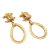 Chanel B Chanel Gold Gold Plated Metal CC Teardrop Dangle Hoop Clip On Earrings France