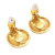 Chanel B Chanel Gold Gold Plated Metal CC Round Clip On Earrings France