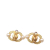 Chanel B Chanel Gold with White Pearl Gold Plated Metal CC Faux Pearl Clip on Earrings France