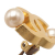 Chanel B Chanel Gold with White Pearl Gold Plated Metal CC Faux Pearl Clip on Earrings France