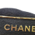 Chanel AB Chanel Gold with Black Gold Plated Metal and Leather Logo Plate Brooch France