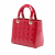 Christian Dior Lady Dior Medium Patent Leather Cannage Tote Handbag Red