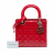 Christian Dior Lady Dior Medium Patent Leather Cannage Tote Handbag Red